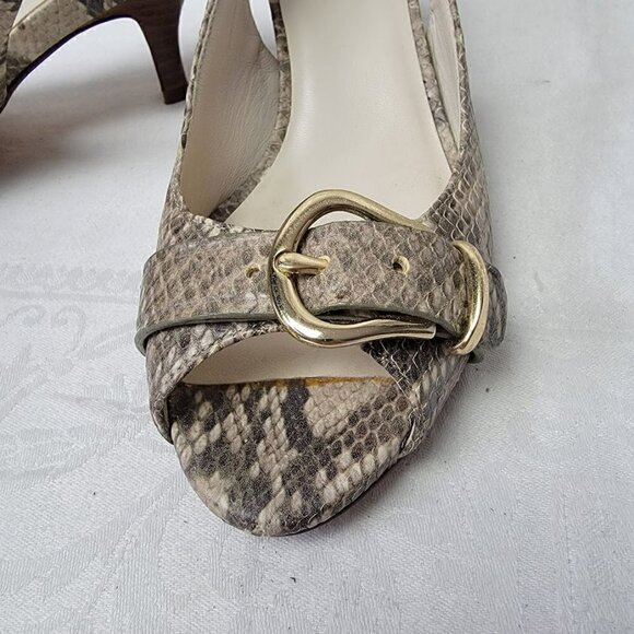 Cole Haan Nike Air Open Toe Animal Print Buckle Detail Slingback Pumps 8.5 Chic - Picture 3 of 10